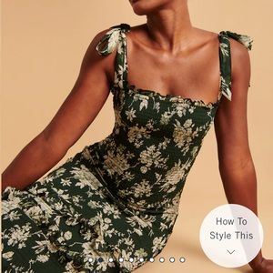 Abercrombie Tie-Strap Smocked Midi Dress